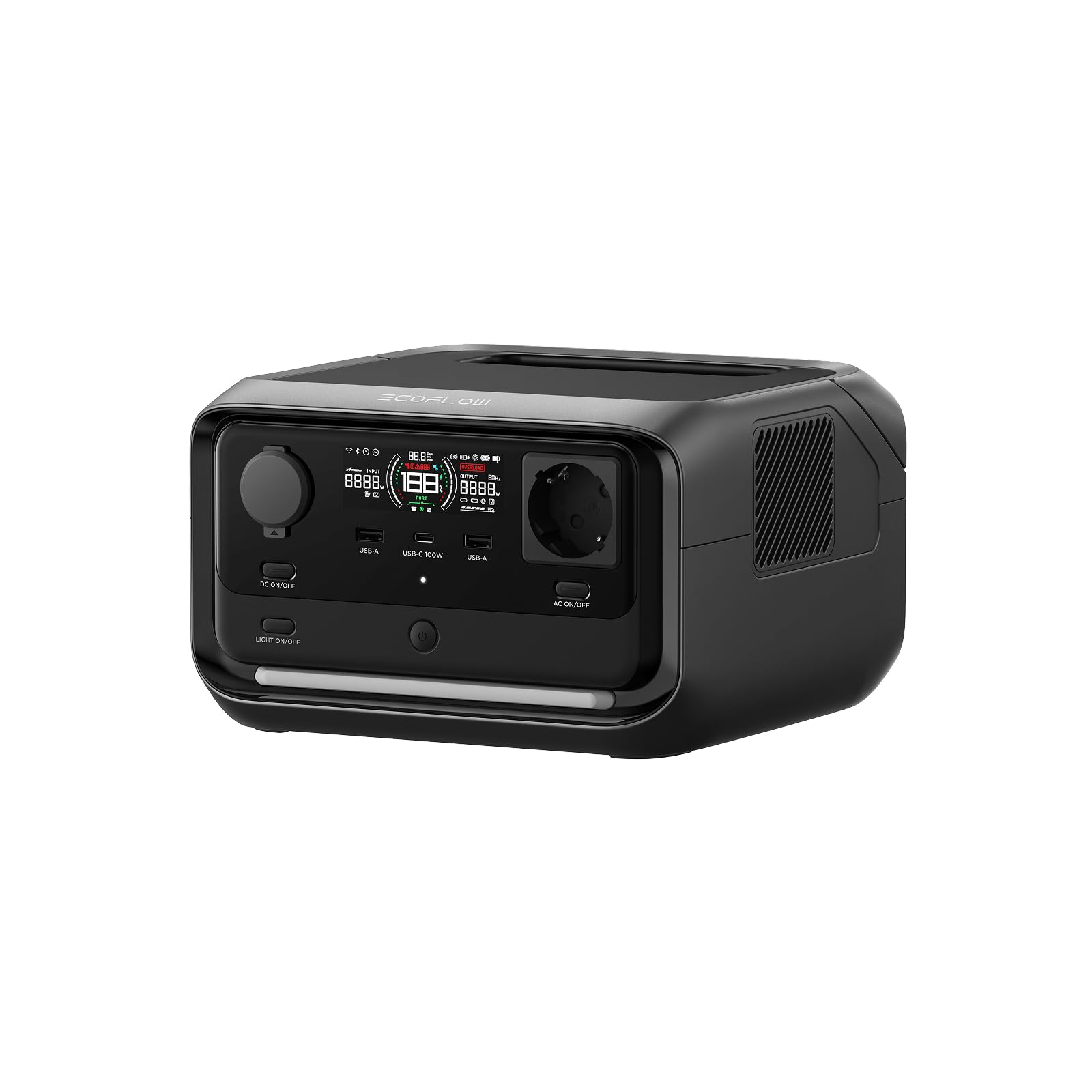 ECOFLOW RIVER 3 Plus Tragbare Powerstation, 286 Wh LFP Batterie, bis zu 1 200 W Leistung, 16 Stunden+ Laufzeit für <100 W Geräte, erweiterbar auf 858 Wh, <10 ms USV, Solargenerator für Camping, RV