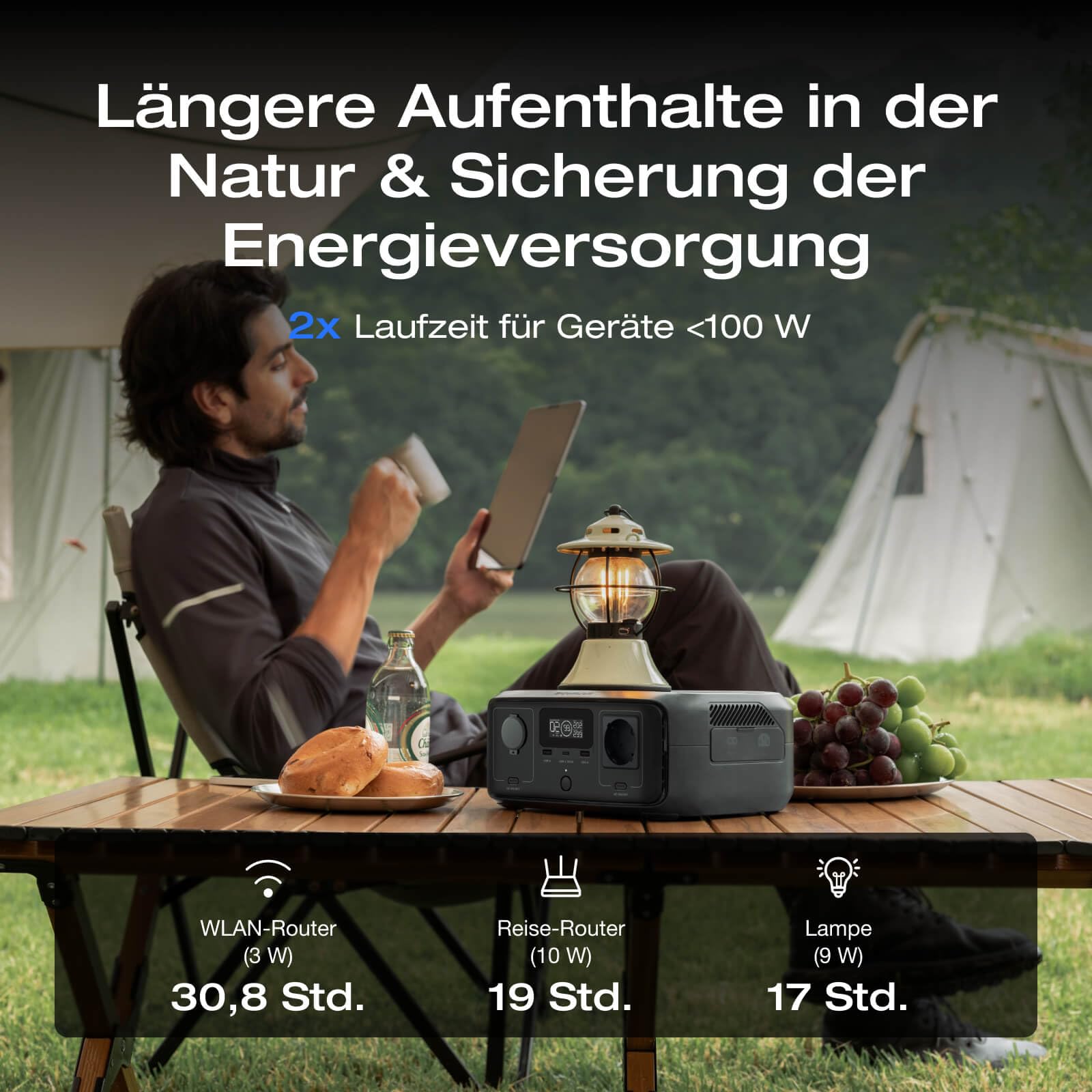 ECOFLOW Tragbare Powerstation River 3 (10 ms USV), 245 Wh LFP Batterie, bis zu 600 W Leistung, <10 ms USV, 30% kompakterer Solargenerator für den Außenbereich, Camping, Vans (Generalüberholt)