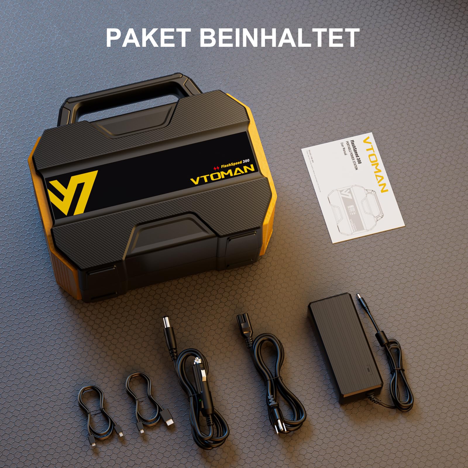VTOMAN FlashSpeed 300 Tragbare Powerstation 300W - 230Wh Solar Generatoren LiFePO4 Batterie, 100W USB-C/230V AC Ausgang Mobile Stromspeicher Powerstation für Zuhause, Camping, Wohnmobil, Angeln